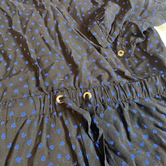 JUICY COUTURE Longsleeve Navy Romper Jumpsuit Extra Small Wrap Top Blue Star - Picture 2 of 6